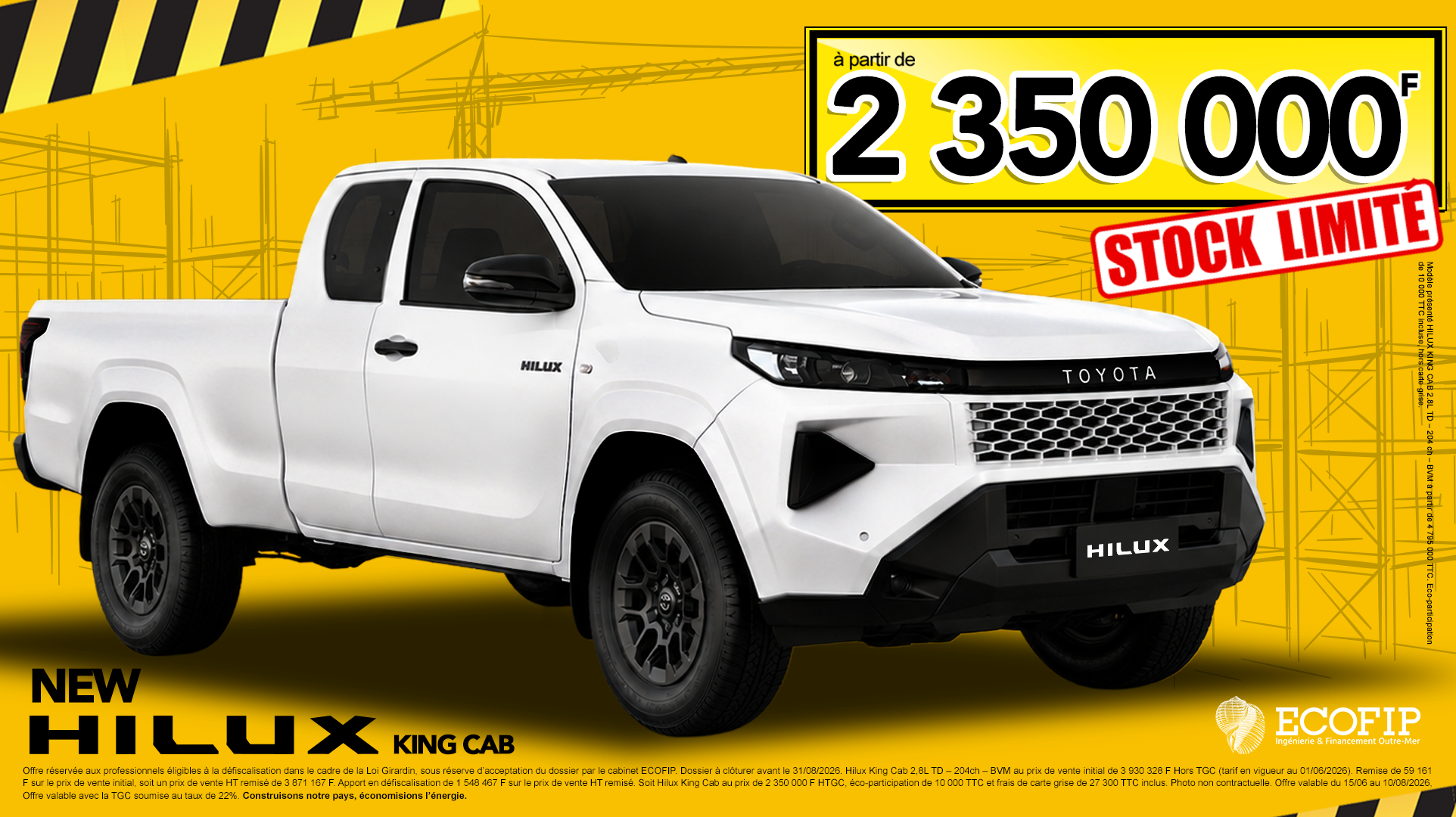 NEW HILUX KING CAB à partir de 2 350 000 F HTGC
